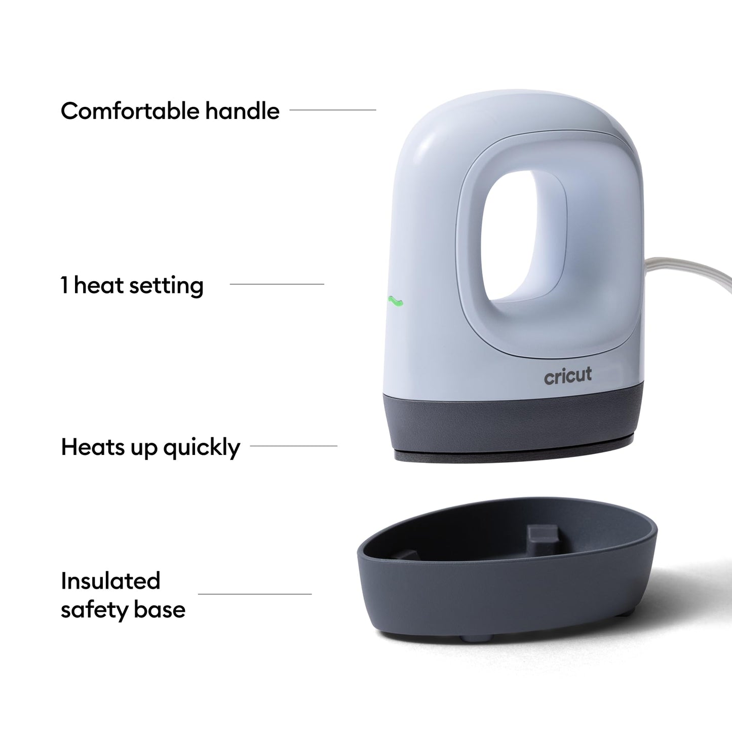 Cricut EasyPress Mini™ LT - Blue - Mini Heat Press for Pressing Shoes, Baby Clothes, T-Shirts, & More - Easy to Use with a Single Setting - Precision Tip - Compact & Portable Mini Iron