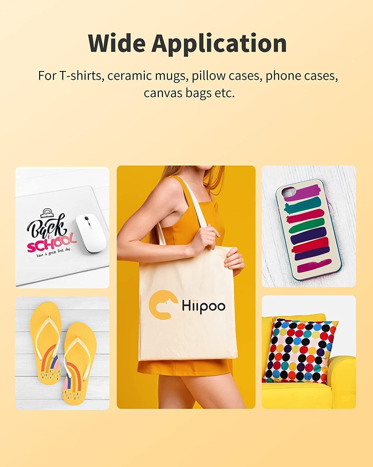 Hiipoo Sublimation Paper 13x19 Inch, Work with Sublimation Ink and E Sawgrass Inkjet Printers for Mugs T-Shirts Light Fabric and Other Sublimation Blanks (110 Sheets, 120G)