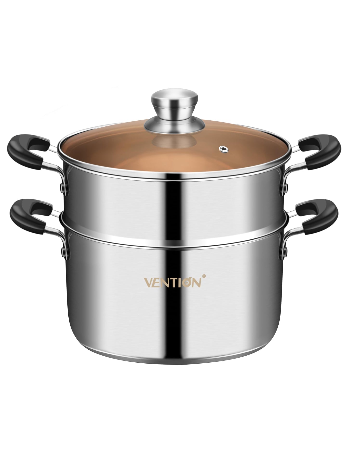 VENTION Induction Steamer Pot for Cooking, 18cm Small Stainless Steel Vegetable Steamer Pot, Couscoussier 2 Liter