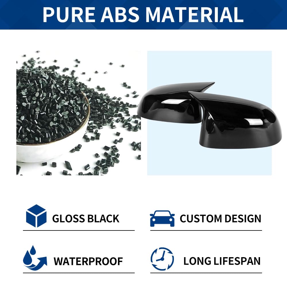 XPHAZZ Side Mirror Cover Compatible with X3 G01 X4 G02 / Pre-lci X5 G05 X6 G06 X7 G07 (Gloss Black, G01 G02 G05)