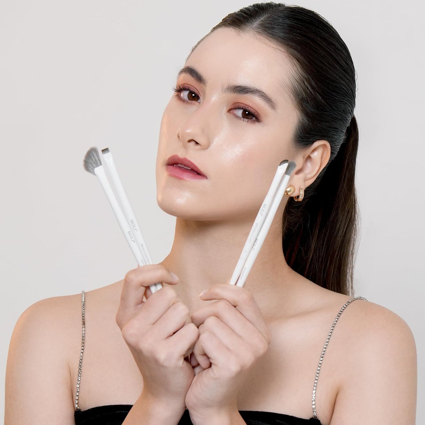 BEILI Makeup Brush Set,White Makeup Brush Set, 12 Vegan Makeup Brushes for Powder Foundation, Concealer, Eyebrows, Eyeshadow, Contour, Eyeliner, Blender Eye Brush