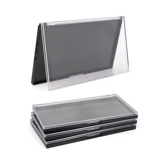 AJLTPA Magnetic Makeup Palette with Clear Top, 3Pack Empty Eyeshadow Pan Dispensing Storage Box with 60Pcs Adhesive Metal Stickers for DIY Cosmetics Lipstick Blush Powder, Transparent, Palette -