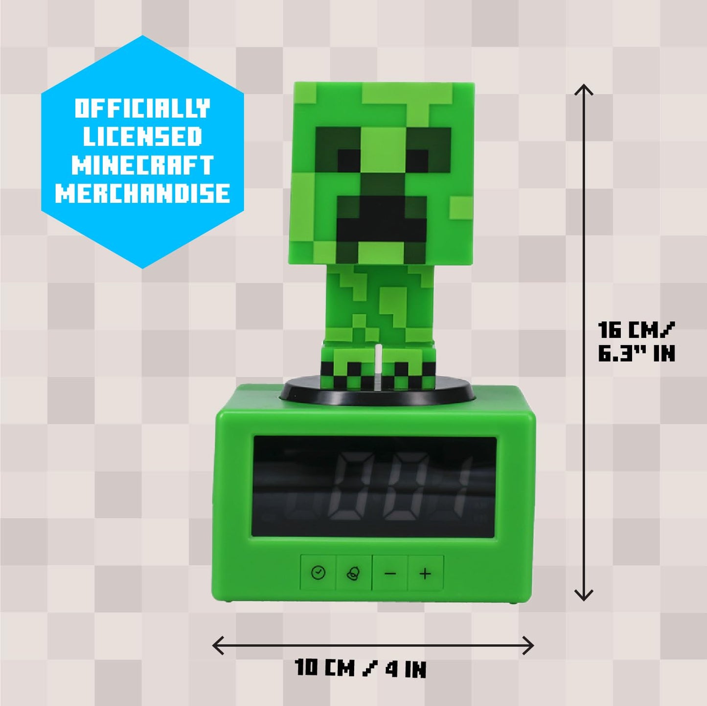 Minecraft Creeper Alarm Clock – Officially Licensed Icon with in-Game Music & Night Light for Kids & Tweens, Gaming Room Decor, Fun Gift for Minecraft Fans | Paladone
