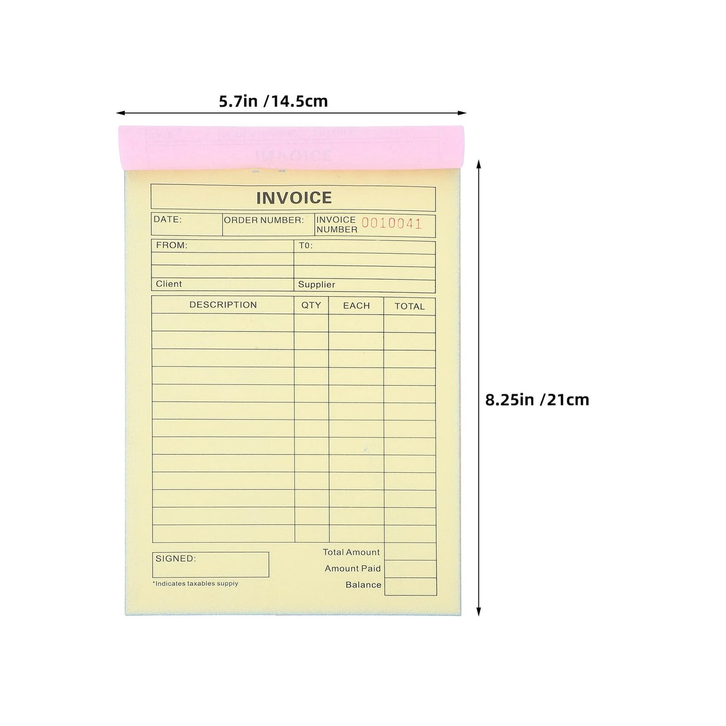 VILLCASE 5 Pack Carbonless 3-Part Receipt Pads 60 Pages Each Small Business Invoice Book Order Pad with Stiff Backing for Efficient Billing and Recordkeeping