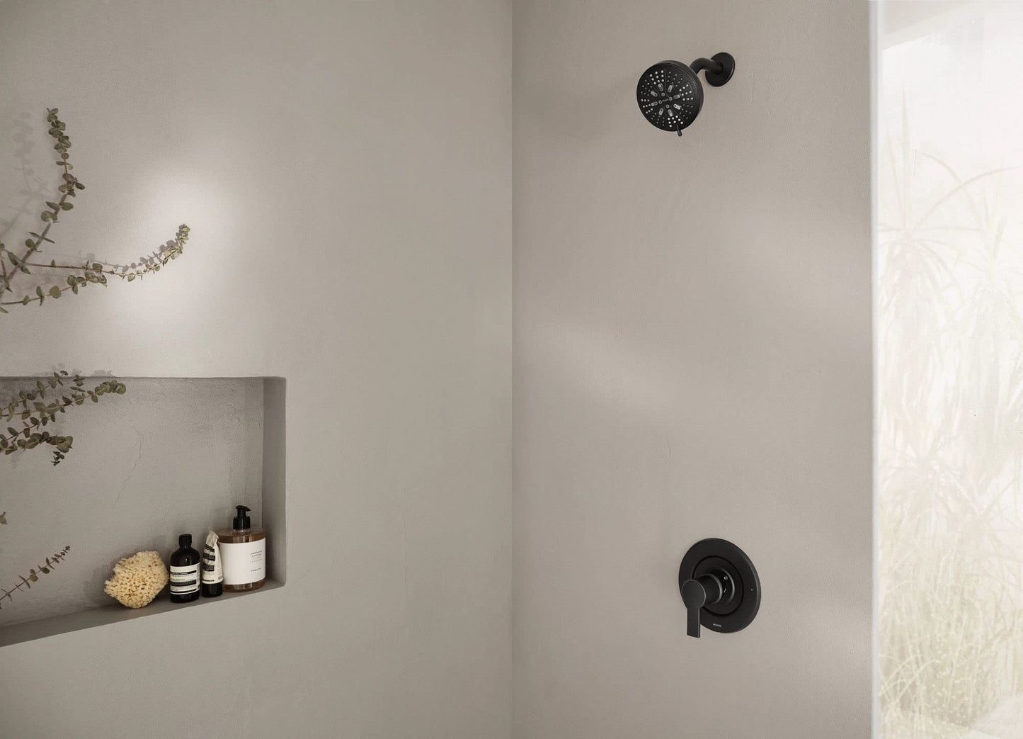 Moen 200W0BL Hydro Energetix Eight-Function 5" Diameter Spray Head Standard, Matte Black