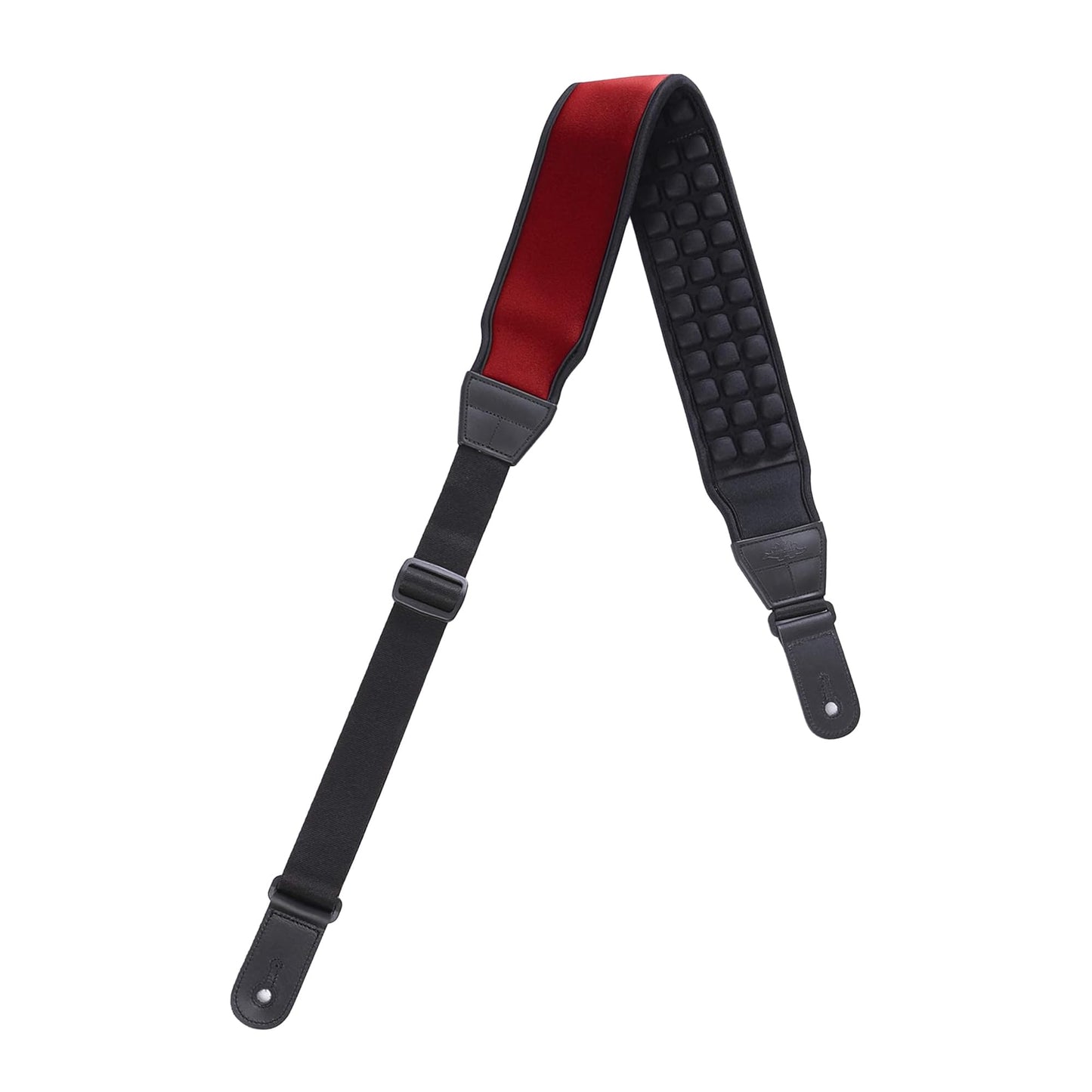 KLIQ AirCell Guitar Strap for Bass & Electric Guitar with 3" Wide Neoprene Pad and Adjustable Length from 46" to 56" (Regular), Red