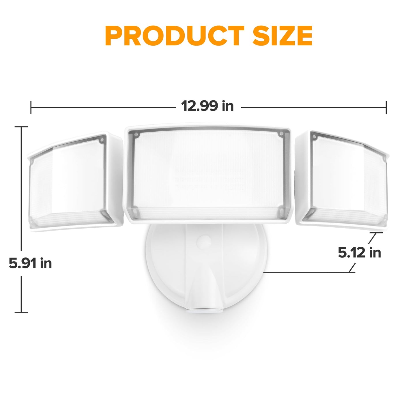 LUTEC 75W 8000 Lumen Floods Light Outdoor, Switch Controlled LED Security Lights with 3 Adjustable Heads, 5000K Daylight, IP65 Waterproof Exterior Flood Light for Garage, Yard, Patio (White) - 2 Pack