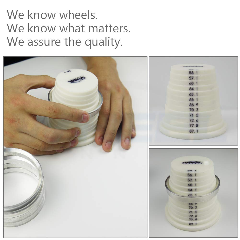 WHEEL CONNECT Hub Centric Rings, 125.1 (125.2) to 121.3 Set of 4, Aluminium Alloy Hubrings, 8 Bolts Pick up hub Rings O.D:125.1-I.D 121.3mm. A