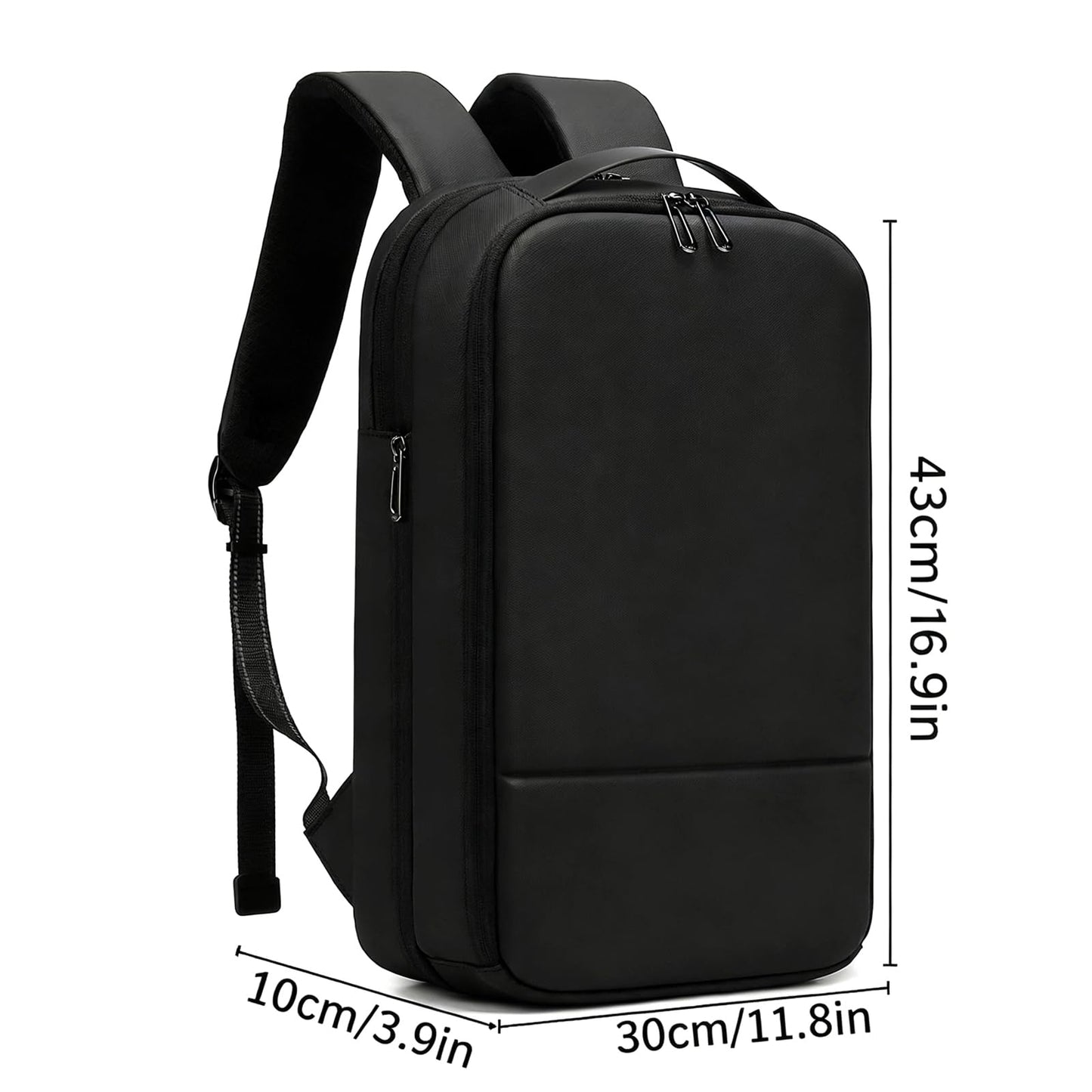 15.6-Inch Laptop Backpack, Expandable Slim Design, Waterproof, USB and Type-C Charging Ports, Professional Computer Bag (black)