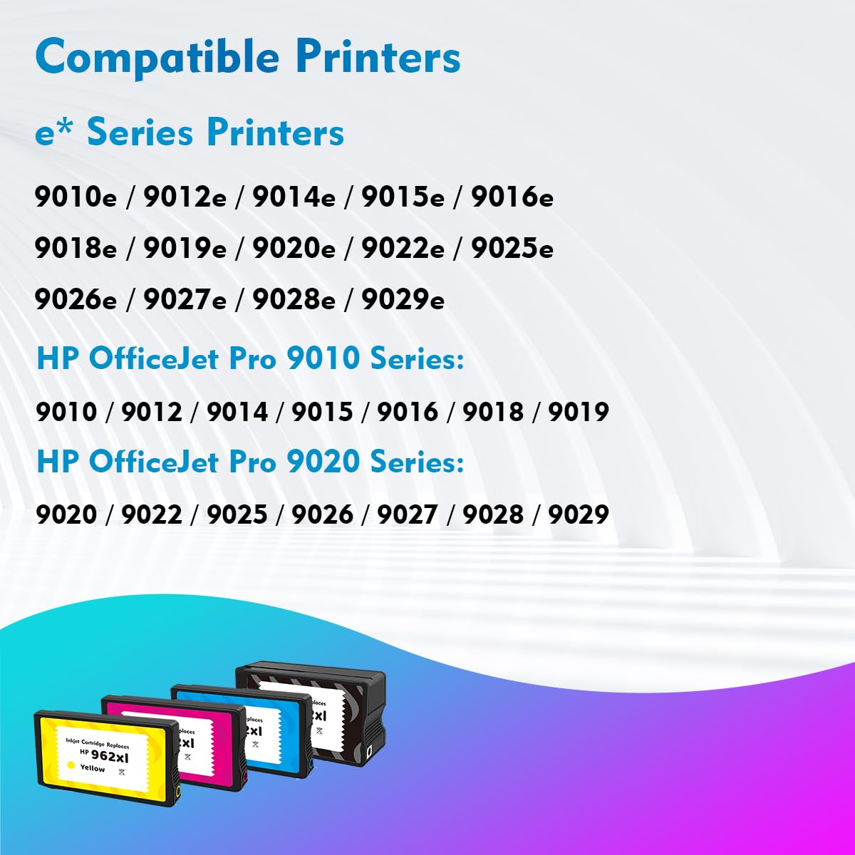 XLhippo 962XL Black Ink Cartridges for HP Printers OfficeJet Pro 9015e 9018e 9025e 9015 9018 9025 9010 9020 Series, Replacement HP962 HP 962 XL Black, Support e Series and HP+ | High Yield 2 Pack