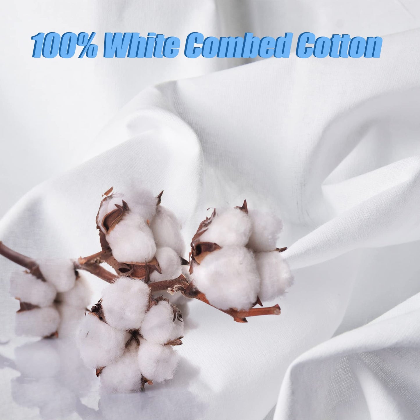 5 Yard White Cotton Fabric, Natural Cotton Poplin Fabric by The Yard, 59 Inches Wide 100% Cotton Fabric, Soft Embroidery Muslin Quilting Material for Sewing Material Apparel Cloth
