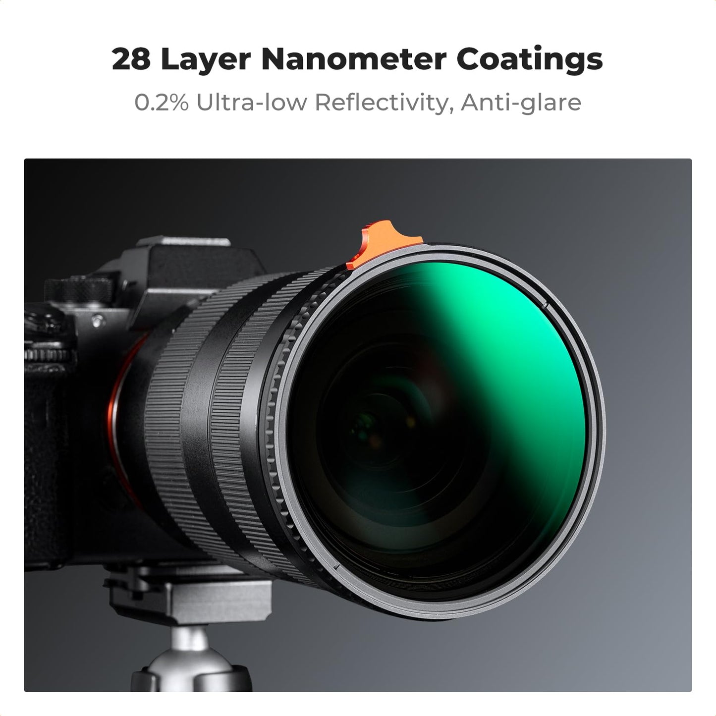 K&F CONCEPT 82mm Variable ND Filters ND2-ND400 (1-9 Stops) HD Adjustable Neutral Density 28 Multi-Layer Coatings AGC Glass Grey ND400 for Camera Lens (Nano-X Series)