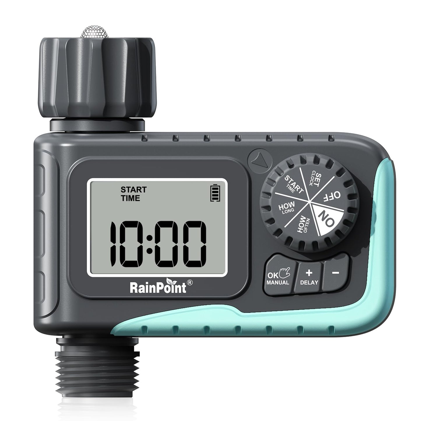 RAINPOINT Sprinkler Timer,Water Timer Programmable Garden Outdoor Hose Feature Timer with Rain Delay/Manual/Automatic Watering System,Waterproof Digital Irrigation Timer System for Lawns Pool,1 Outlet