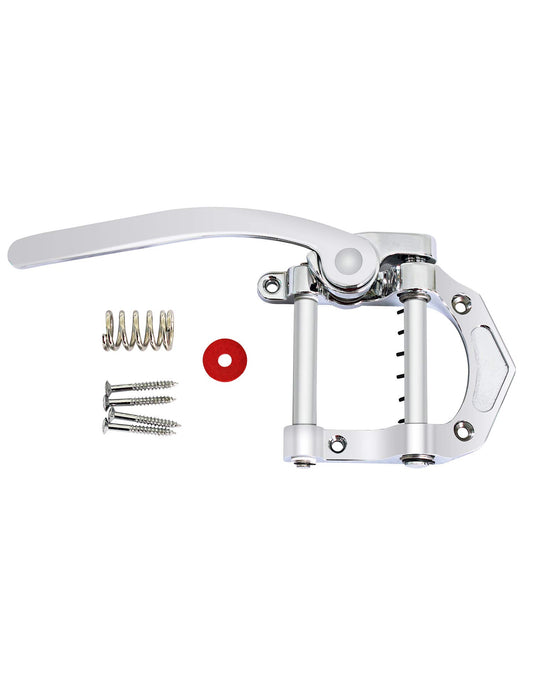 Metallor Guitar Tremolo Bridge Vibrato Tailpiece Compatible with SG LP Tele Style Flat Top Electric Guitar Chrome.