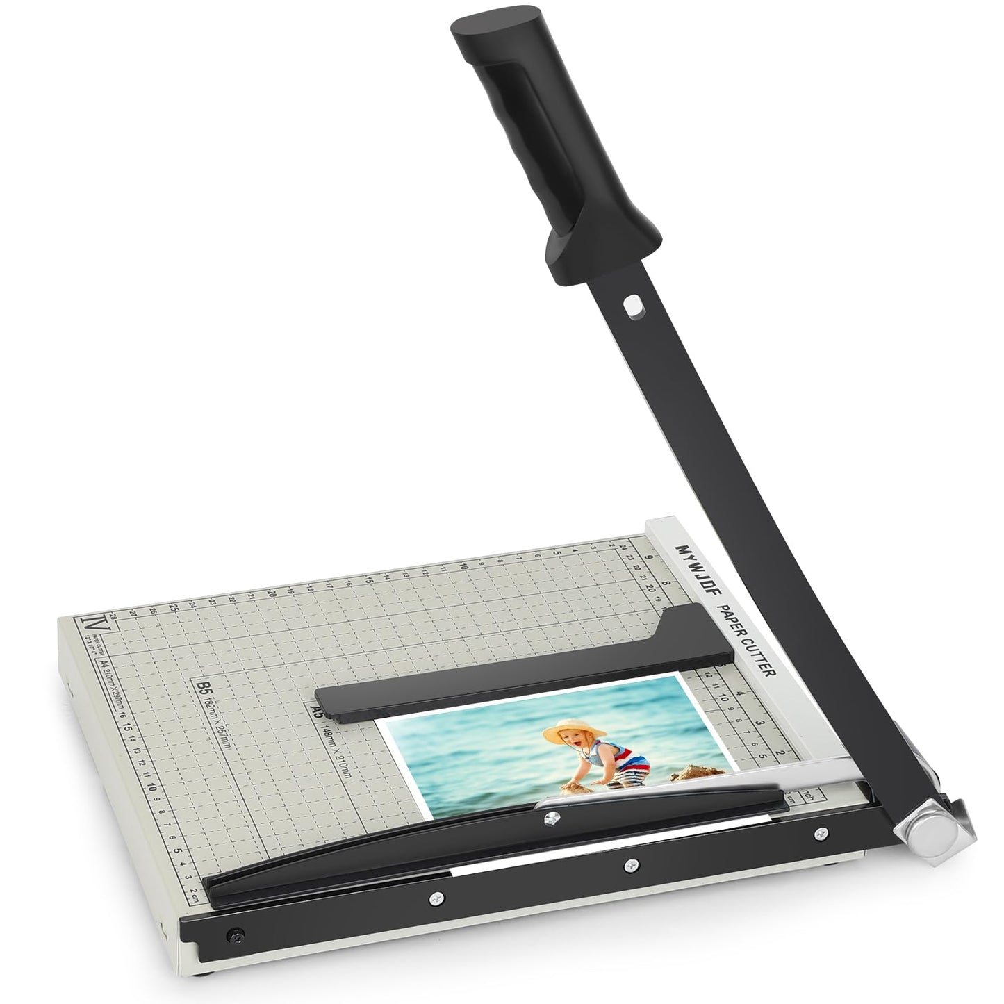 Paper Cutter 12 Inch, Heavy Duty Guillotine Paper Cutter Slider Trimmer, Paper Slicer with Magnetic Guide, Safety Lock, 8 Sheet Capacity for Cardstock, Crafts, Office & Home Use