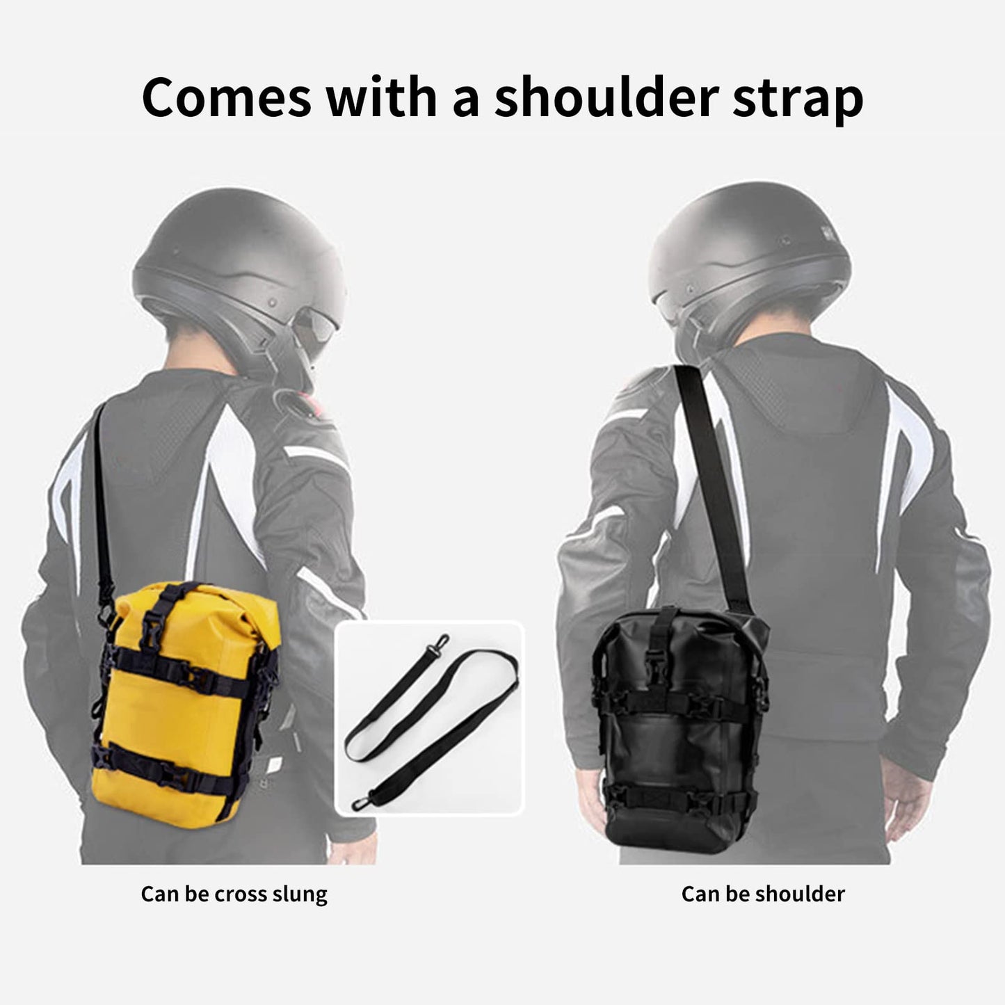 Shkalacar Motorcycle Bumpers Bag Waterproof Motor Crash Bar Bag with Shoulder Strap Motorcycles Side Frame Bag Riding Tools Accessories, Full Waterproof 8L Motorcycle Bag