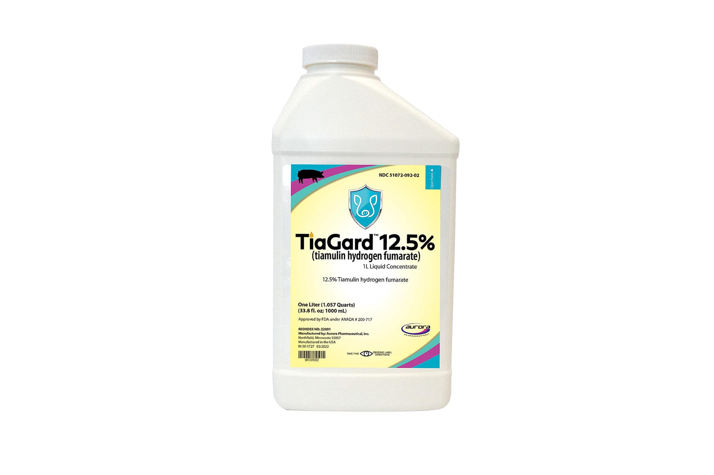 Aurora Pharmaceutical TiaGard 12.5% Liquid Concentrate, Generic for Denagard, 1L, One Liter