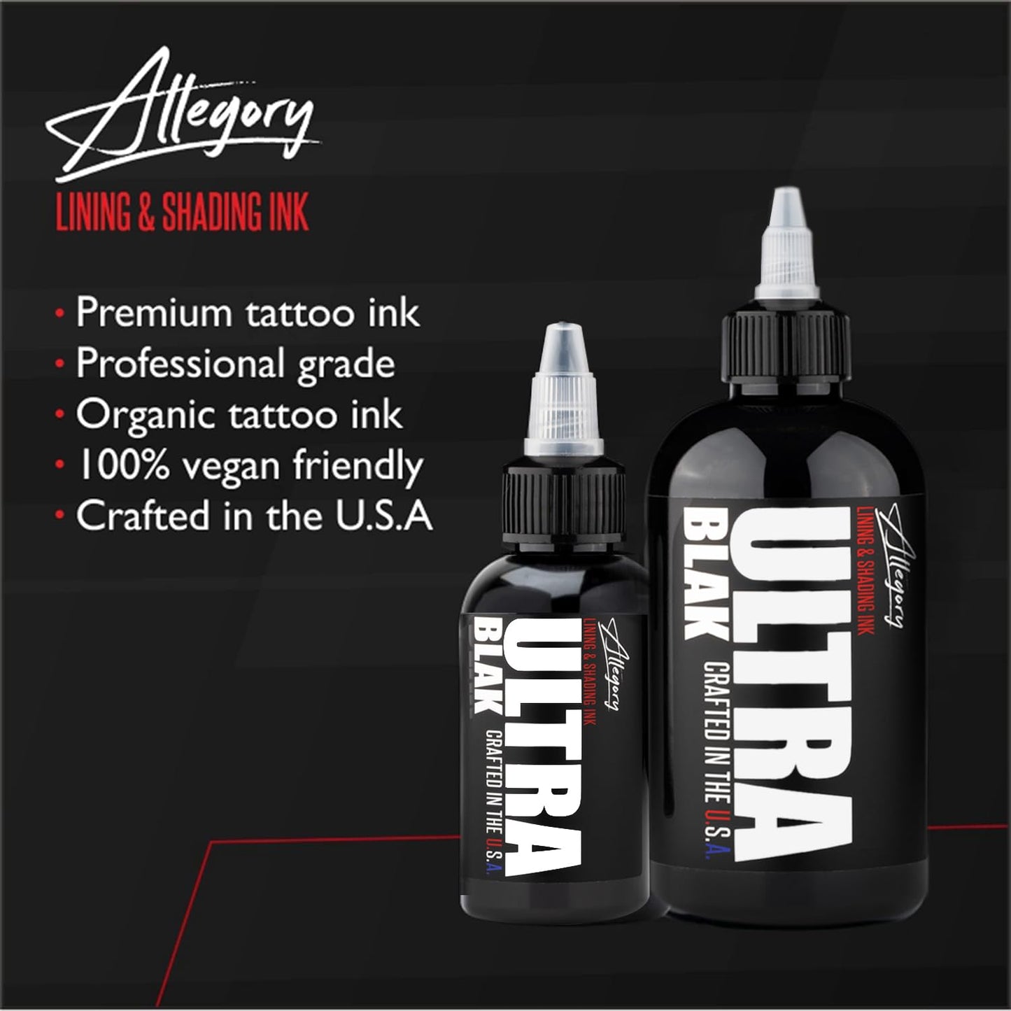 Allegory Tattoo Ink – Ultra Blak, Premium Black Tattoo Ink 8oz