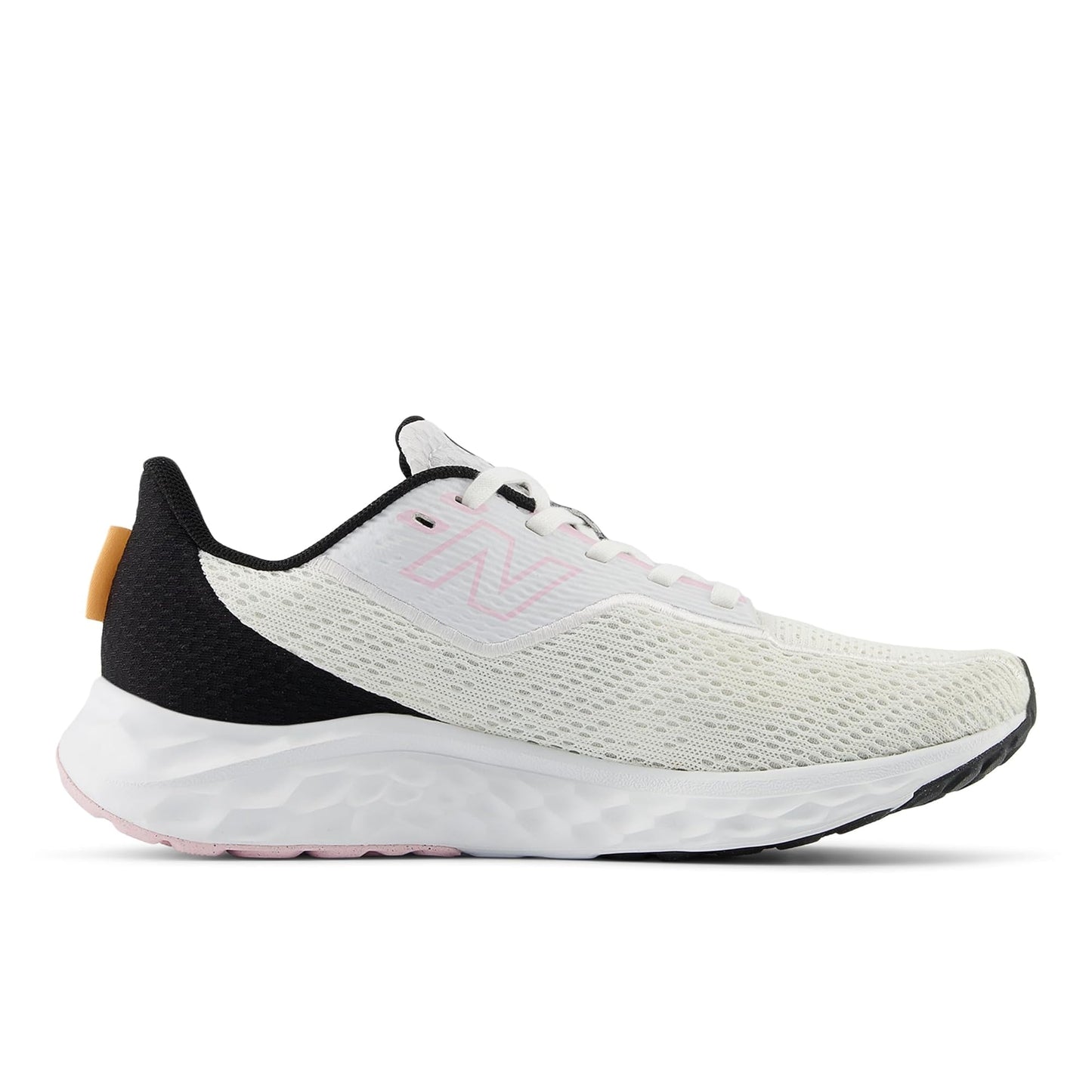 New Balance Women's Fresh Foam Arishi V4 Running Shoe, White/Black/Peach Blossom, 5 M