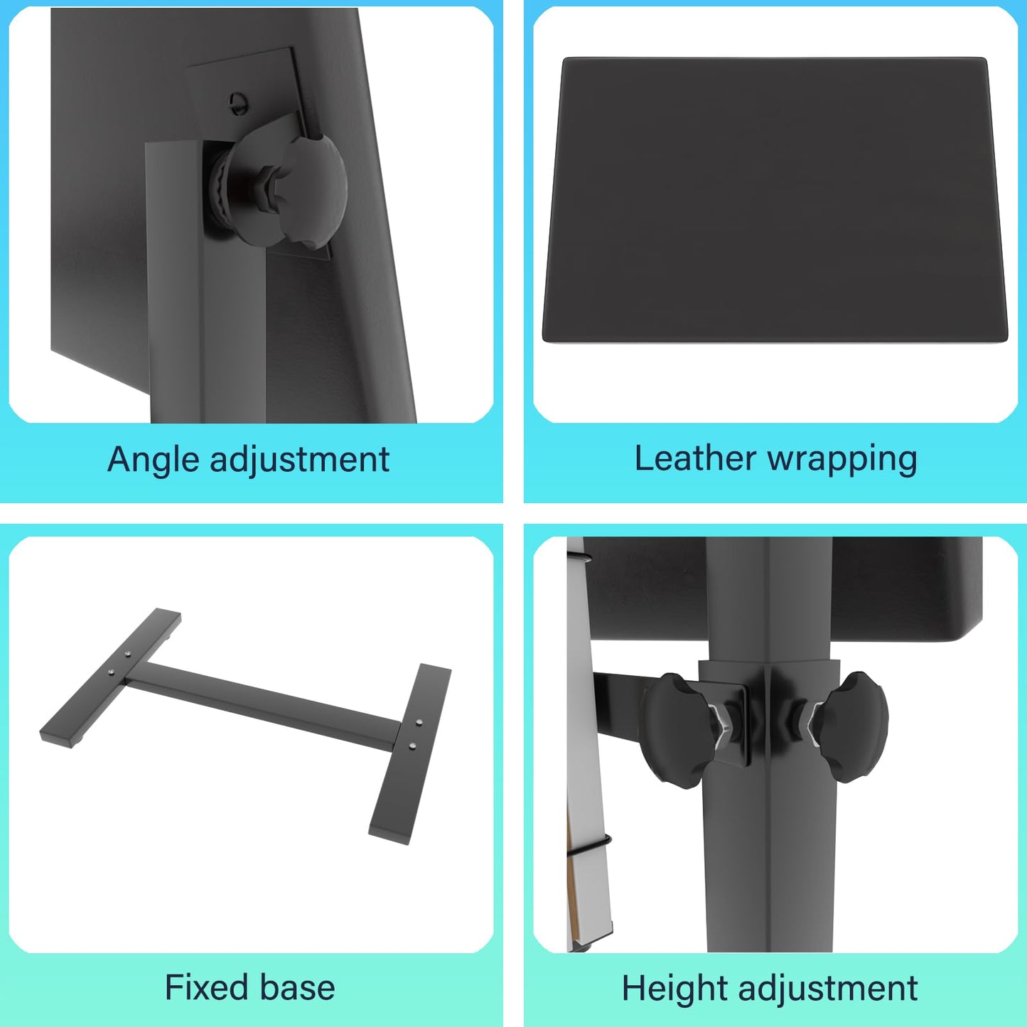 Barlezy Tattoo Armrest Stand, Height Adjustable 26"-38.5", Arm Leg Fixation, Black