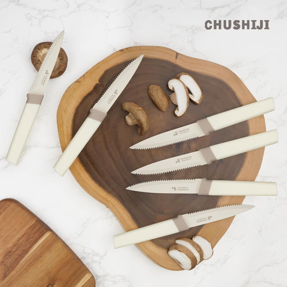 Knife Set, 15 Pieces Kitchen Knife Set with Block and Gift Sharpener, High Carbon Stainless Steel and Ergonomic Handle Knife Block Set