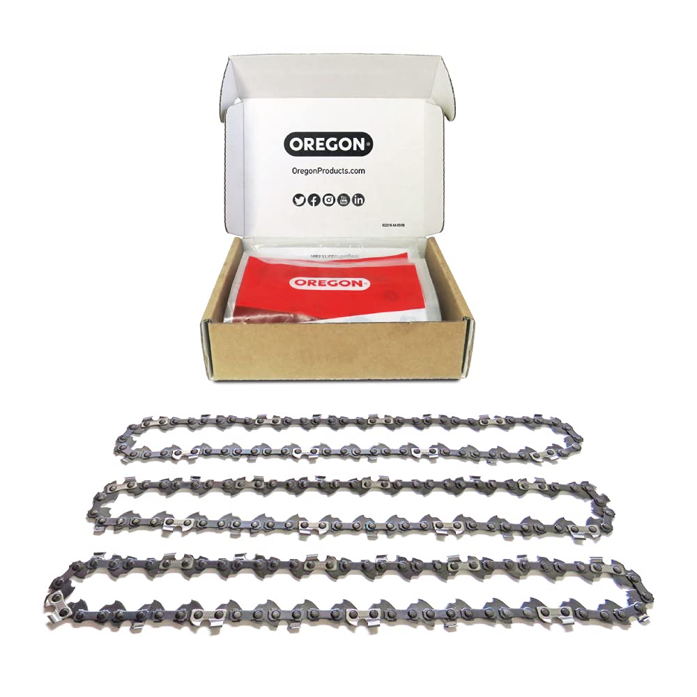 Oregon 3-Pack S56 AdvanceCut Chainsaw Chain for 16-Inch Bar -56 Drive Links – Low-Kickback Chain fits Husqvarna, Echo, Poulan, Craftsman and More