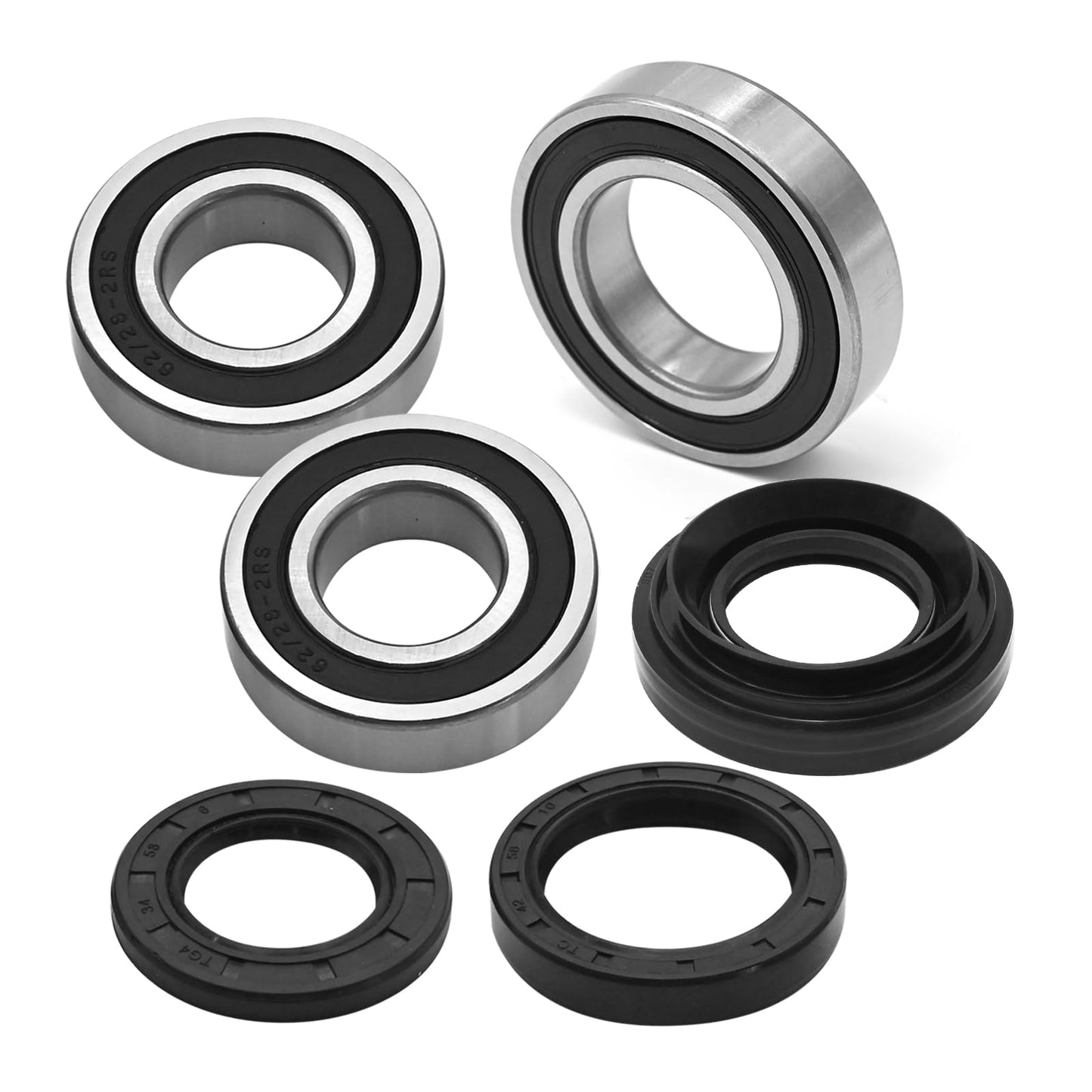 CADUFUELLY Rear Axle Wheel Bearing Kit with Seals 3 pcs Replacement for ATV Foreman Rubicon 500 2001-2014 Rancher 350 400 Foreman 450 TRX500 TRX 500 TRX450 TRX400 TRX350