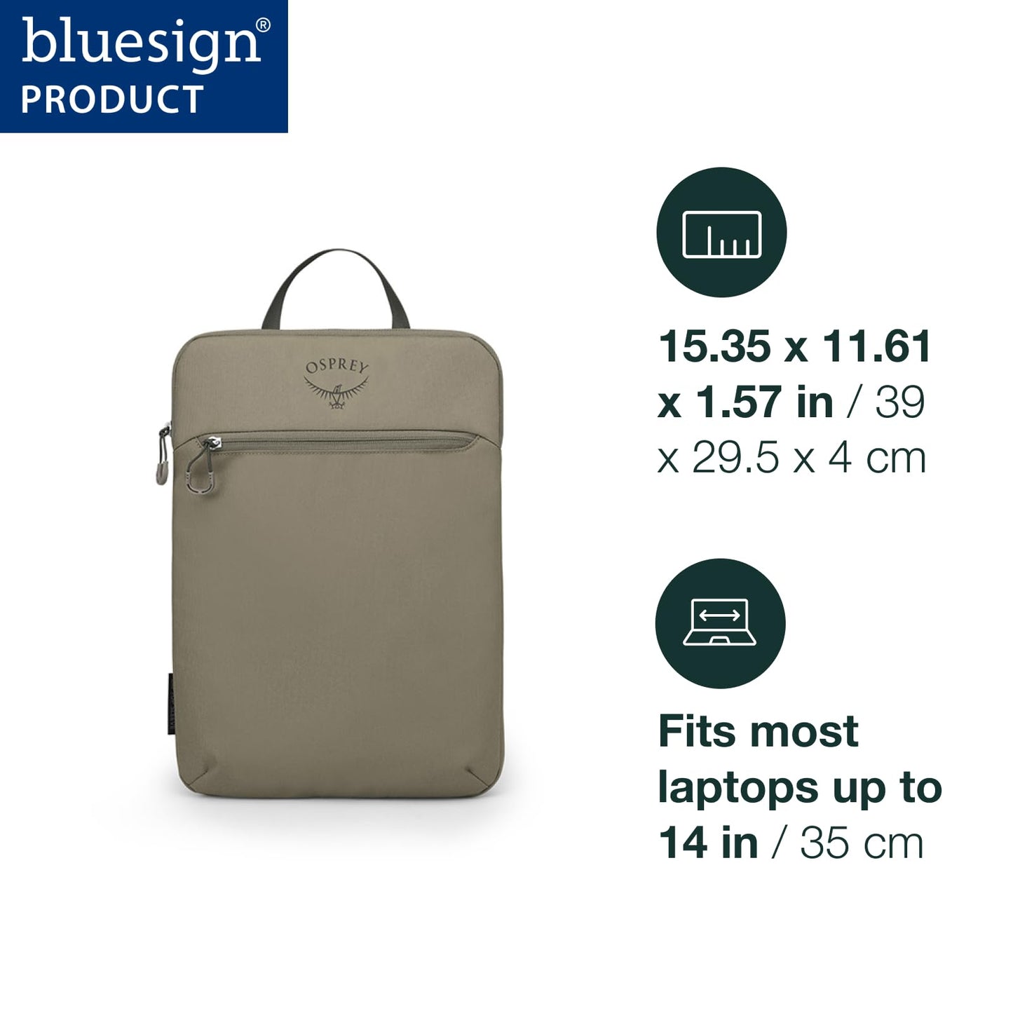 Osprey Daylite 14-Inch Laptop Sleeve, Tan Concrete