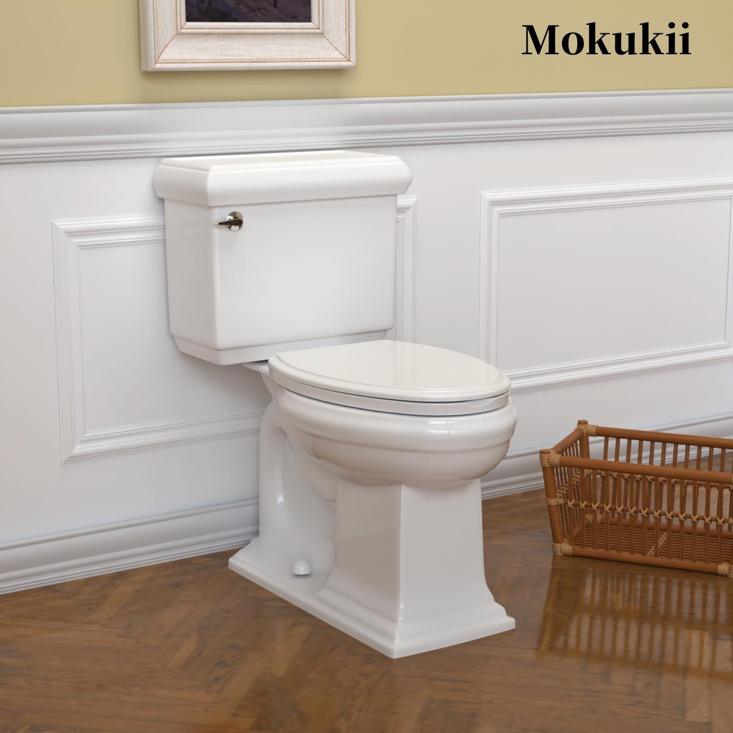 Elongated(Oval) Toilet Seat, Quick-Attach Hardware Metal Hinges, Heavy Duty, Slow Soft and Quiet Close, Durable and Sturdy, Easy to Clean, Fits Elongated(Oblong) Toilets, White(18.5″)