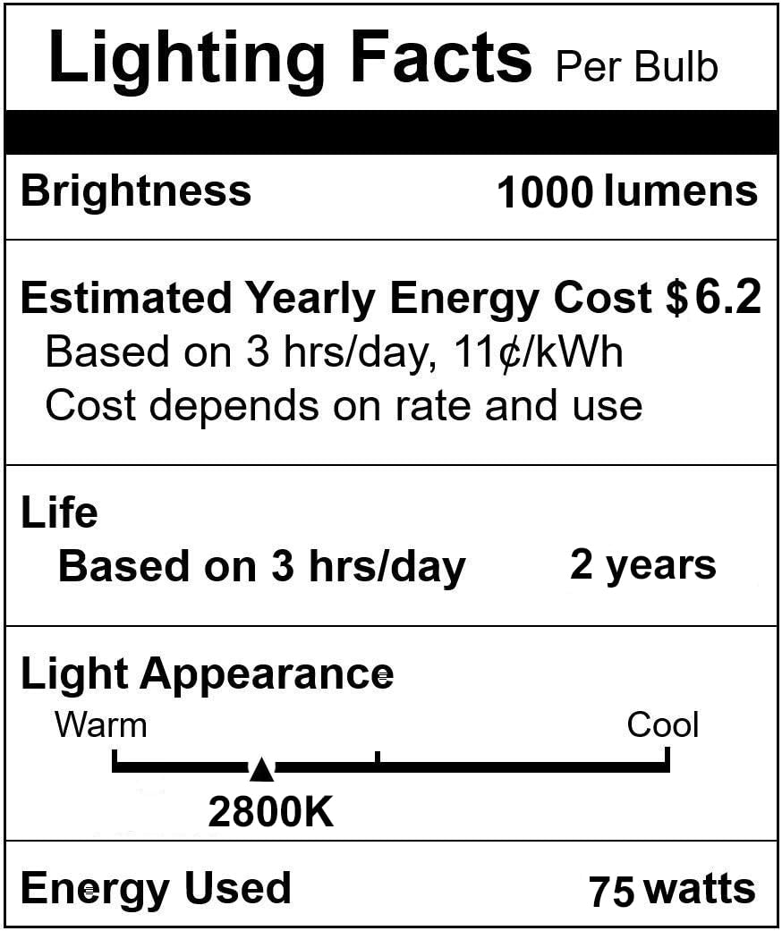 Vinaco PAR30 Long Neck 75W, 6 Pack Long Lasting PAR30 Halogen Flood Light Warm White 2800K, PAR 30 Dimmable, High Output PAR30 Flood Light Bulb 120V with E26 Base for Indoor/Outdoor