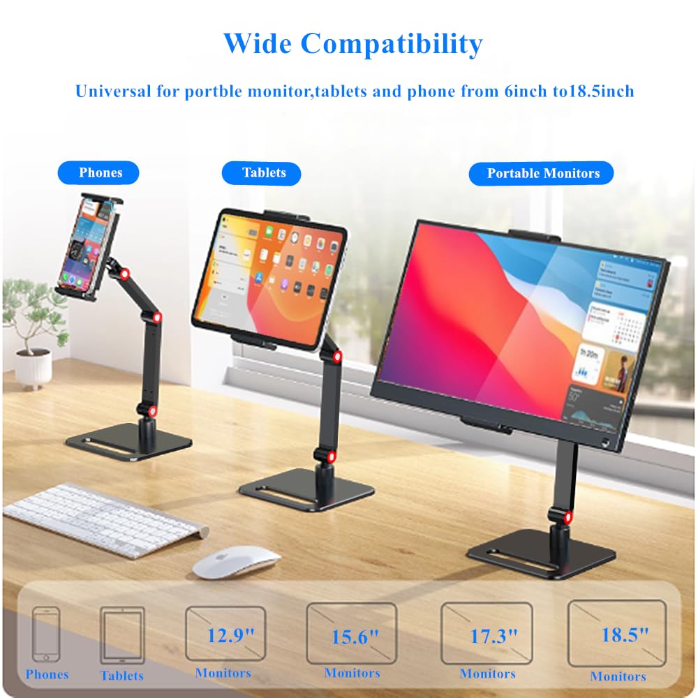 WYSXEBWZ Portable Monitor Holder for 7-18.5 Inch Screen Desktop Expandable Monitor Stand 13 inch Tablet Stand