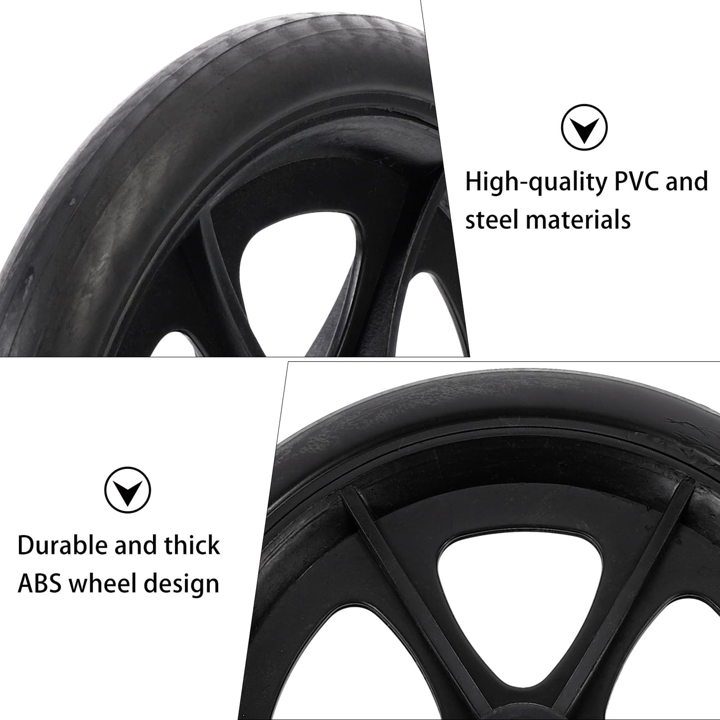 Wheelchair Front Castor Wheels Replacement: Parts Universal Fit 8 Inch 4pcs Black