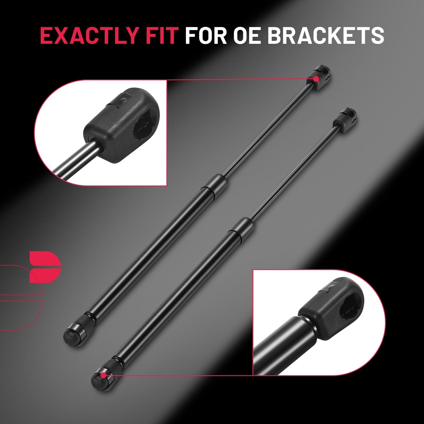 BDFHYK C16-04445 17inch 55lbs (245N) Gas Strut for are ATC Leer Camper Shell Awning Snugtop Topper Canopy Truck Cap Pickup Window RV Door or Toolbox Lid etc, Set of 2