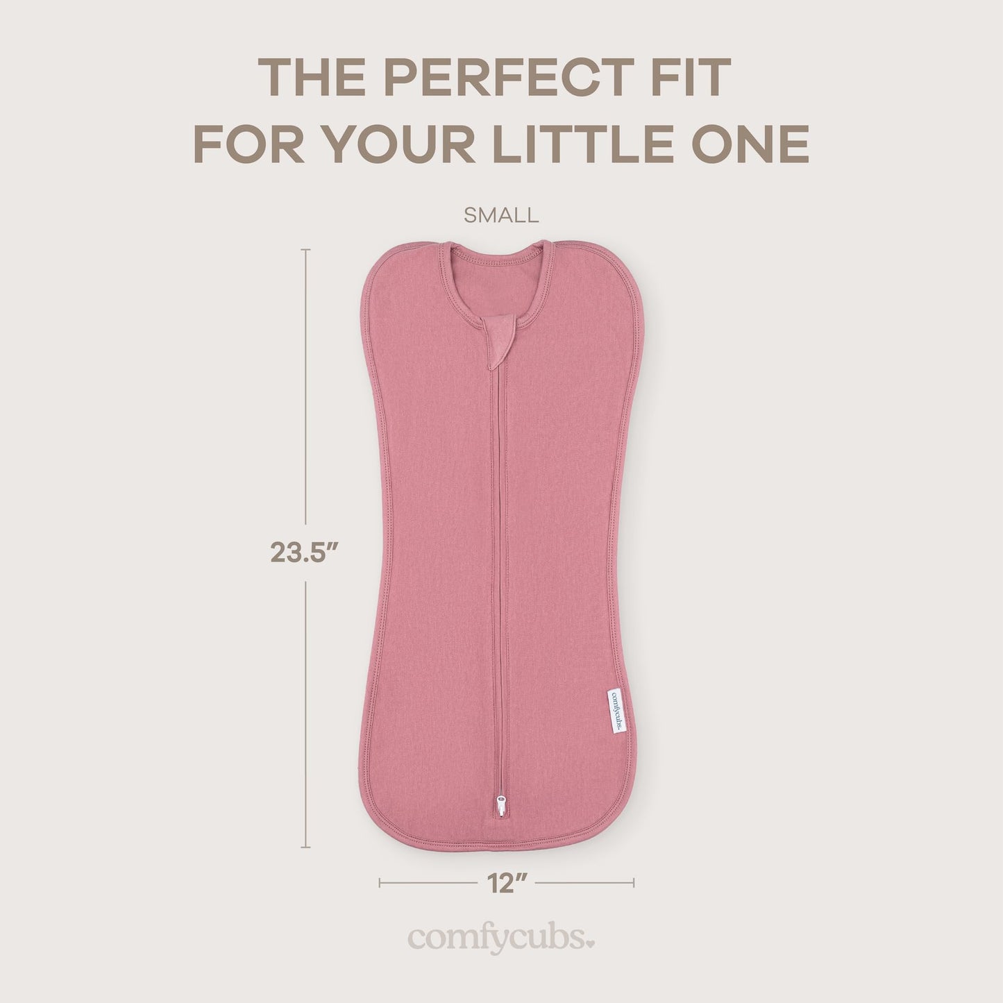 Comfy Cubs Swaddle Blanket Baby Girl Boy Easy Zipper Wrap 2 Pack Newborn Infant Sleep Sack (Small 0-3 Months, Blush, Mauve)