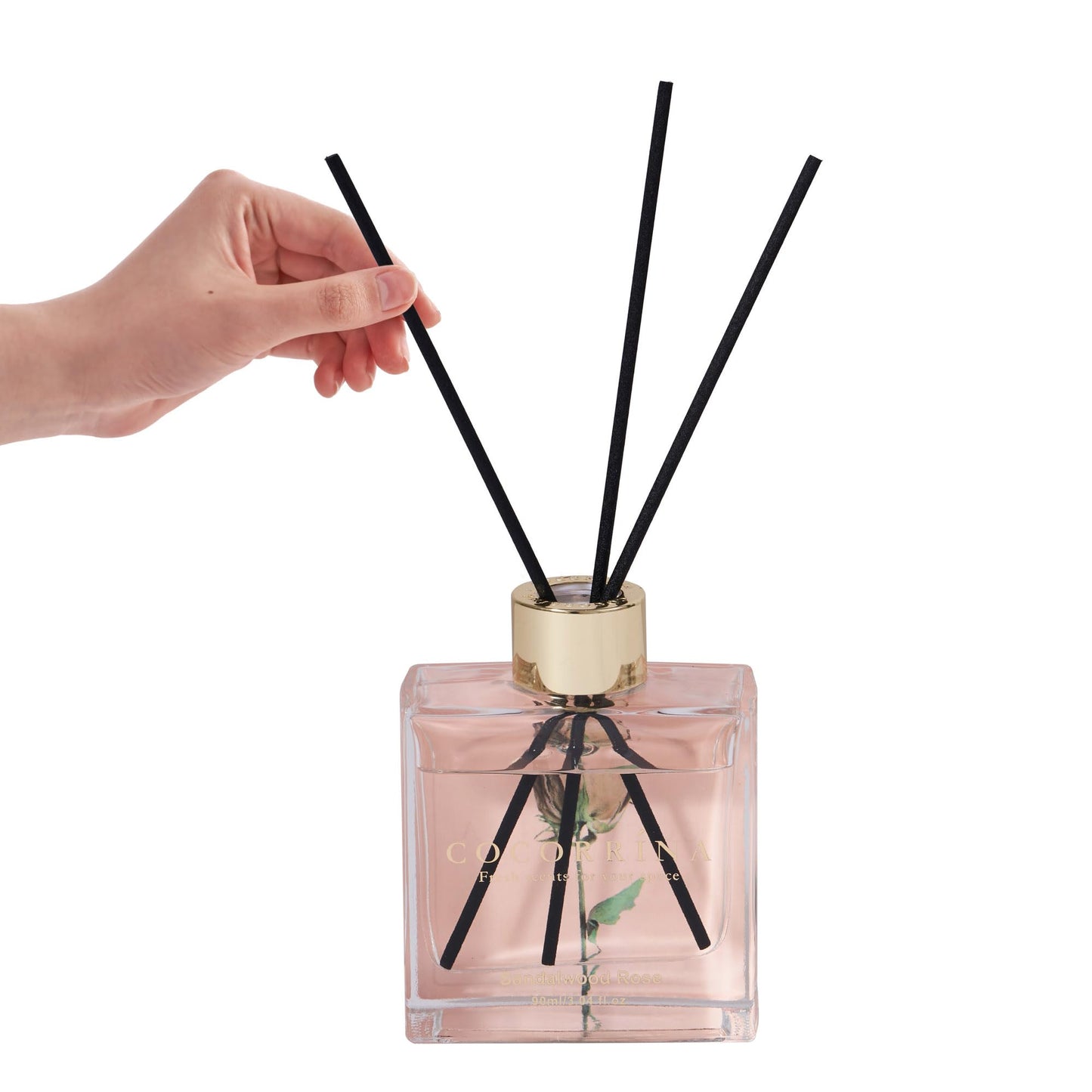 COCORRÍNA Reed Diffuser Set of 3, 3 Packs of 3 Reed Diffusers with 24 Sticks Cashmere Vanilla Sandalwood Pink Clean Linen Reed Diffuser for Home Bathroom Office