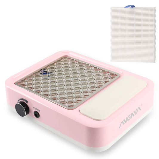 ANGNYA Nail Dust Collector with 2 Reusable Filters, Nail Extractor Vacuum Acrylic Nail Dust Collector for Acrylic Nails Powerful 80W with Powerful Nail Vacuum Fan Perfect for Home and Salon