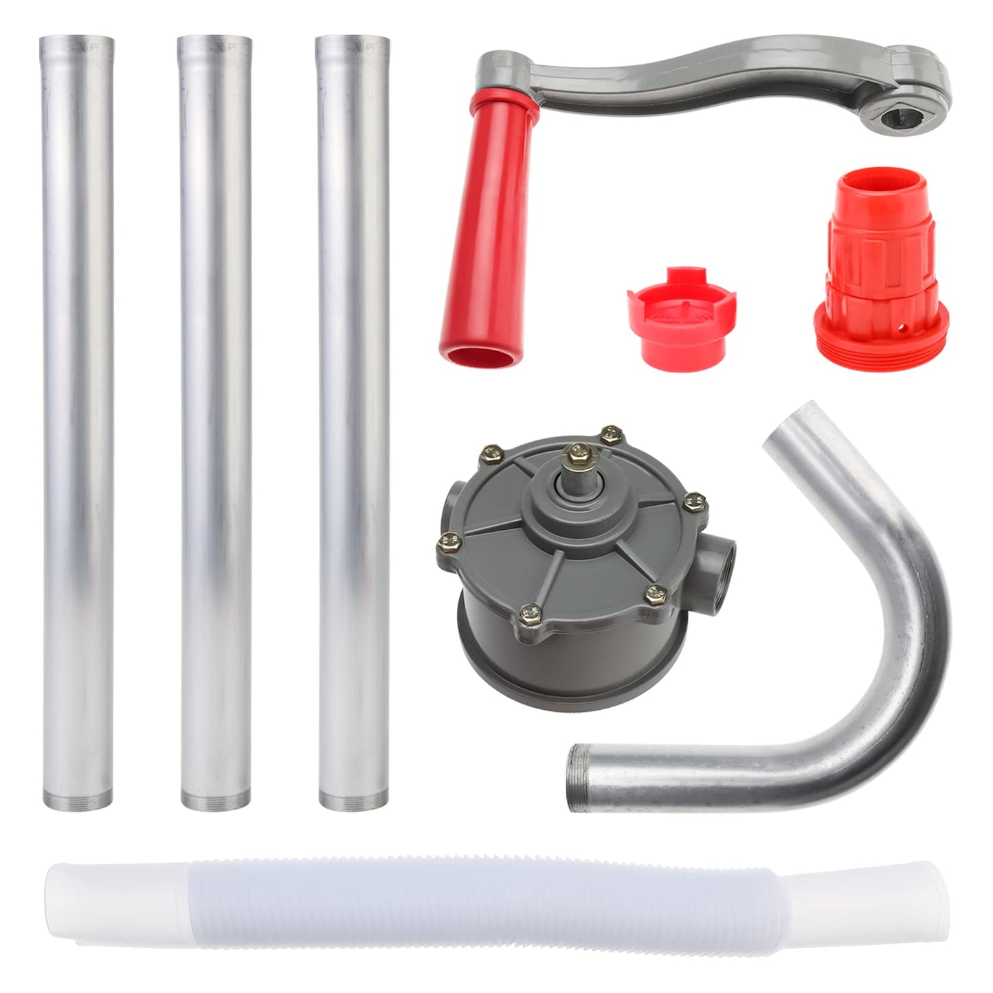 NORJIN Rotary Barrel Pump, Aluminum Rotary Hand Pump Fuel Pumps Transfer Manual Hand Crank Rotary Pump for Oil, Kerosene, Diesel, Hydraulic Fluid