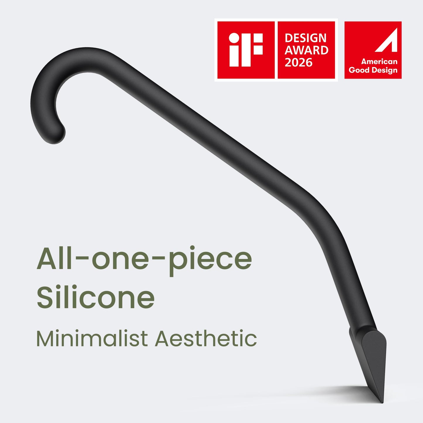 dancemoon JustHang Shower Squeegee for Glass Doors, All-One-Piece Silicone with Built-in Hook Design for Easy Hanging, Household Window Mirror Squeegee for Bathroom, Glass, Tile Wall,Car 10-Inch Black