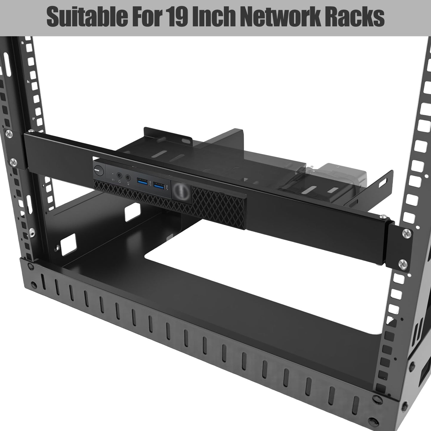 Mini Rack Mount for Dell OptiPlex Micro Form Factor Case 1U Hinged Server Rack Shelf with Hand-Twist Screws High-Strength Steel Dell Mini PC Rack Mount for 19-inch Cabinet or Rack
