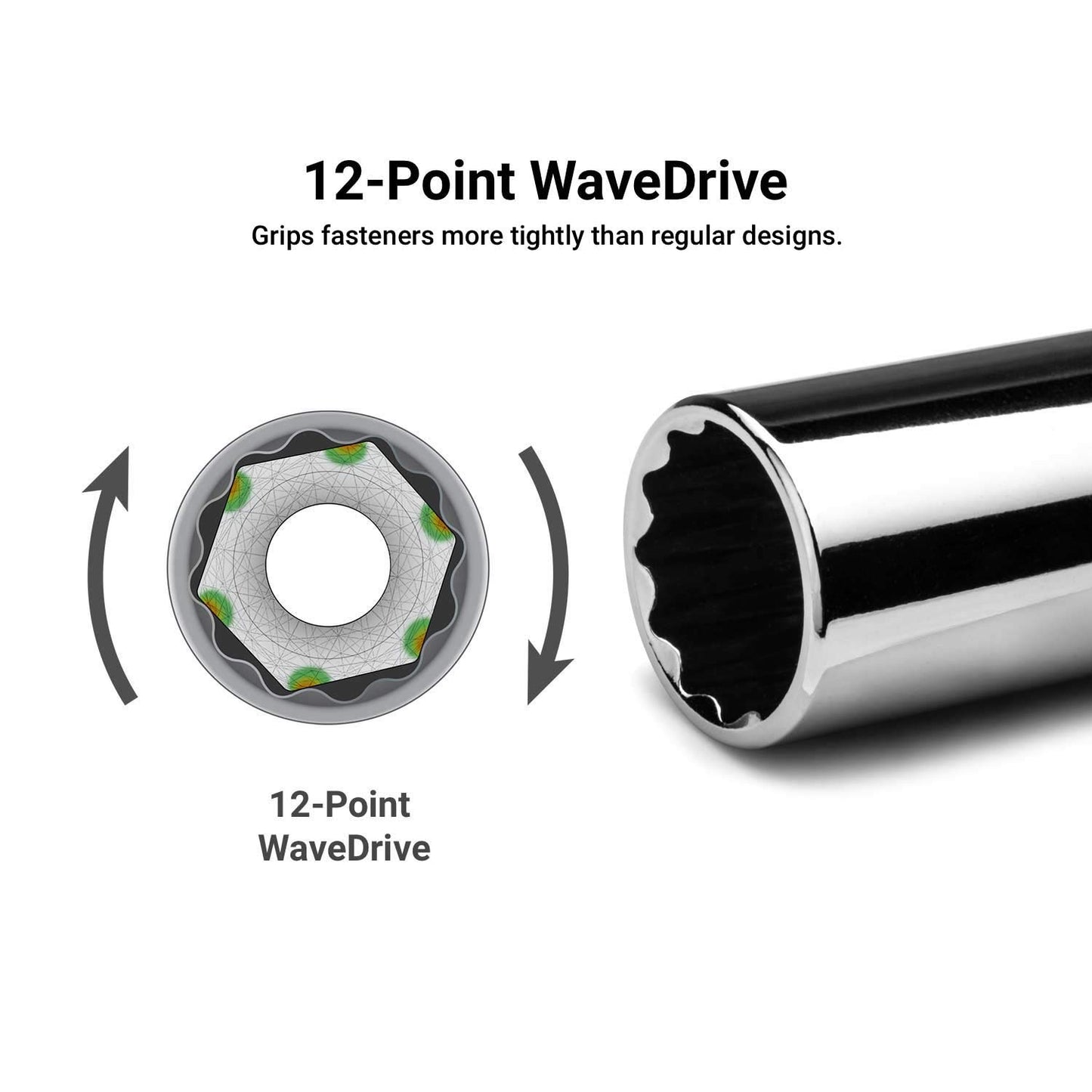 Capri Tools 1/4 in. Drive 12-Point Shallow and Deep Socket Set, SAE, 3/16 to 9/16 in, SAE, 20-Piece