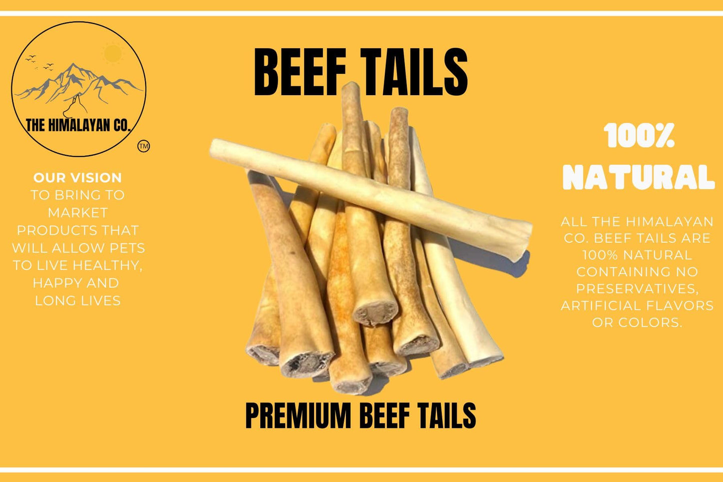 Beef Tails Dog CHEW Treat - *(6-10 Beef Tails 12 INCH/500 Grams)* - Cow Tails - Rawhide Free - All Natural - Long Lasting Dog CHEW - Beef Tail - Beef Treat for Dogs