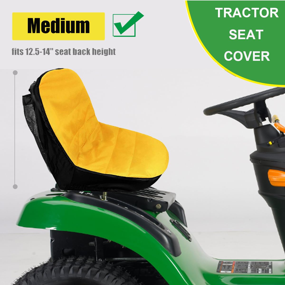 Riding Lawn Mower Seat Cover, Compatible with John Deere,Tractor Seat Cover, Compatible with Cub Cadet,for Craftsman,Mower Seat Cushion (Medium)