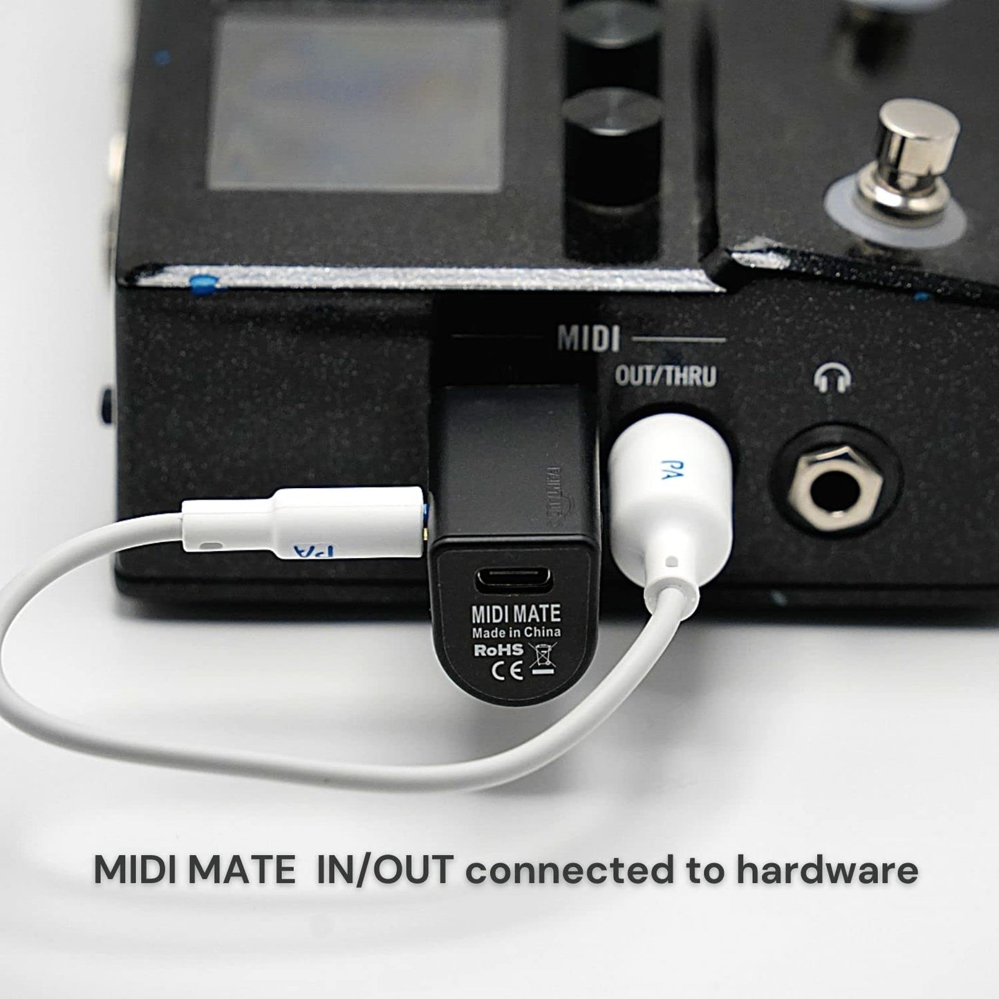 PAINTAUDIO Paint Audio Wireless MIDI Adapter, MIDI Mate Ultra Low Latency Adapter for Synthesizer Digital Wind Guitar Pedal Digital Piano Keyboard to MIDI Devices, Mac OS/iOS Devices