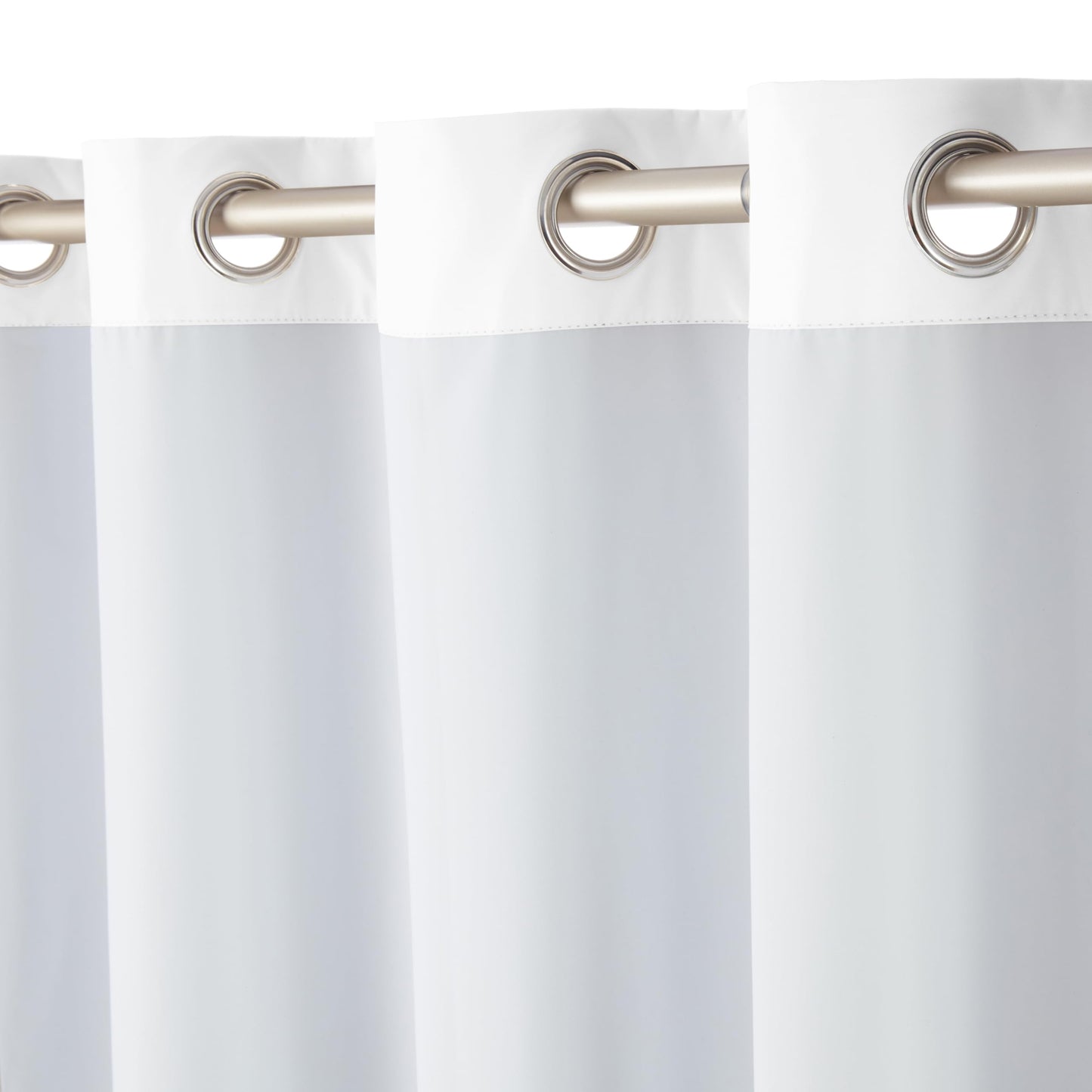 Amazon Basics Room Darkening Blackout Window Curtains with Grommets - 52 x 63-Inch, White, 2 Panels