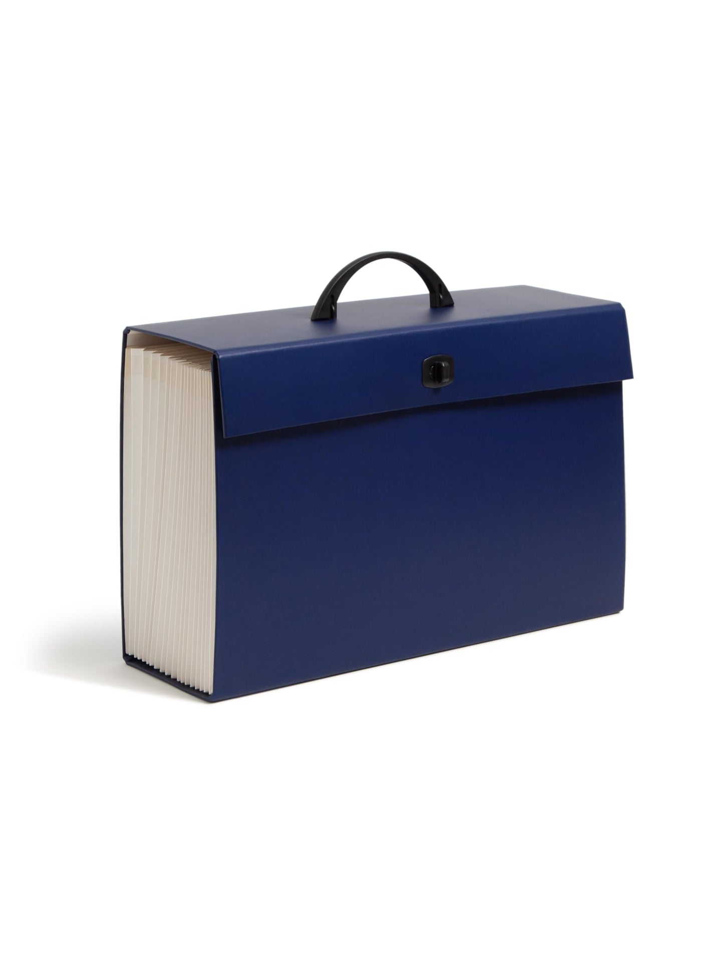 Smead Expanding File Box, Letter and Legal Size, 19 Pockets, Blue, Portable Handle and Latch Closure, Holds 1400 Sheets, for Home Office and Business Document Organization