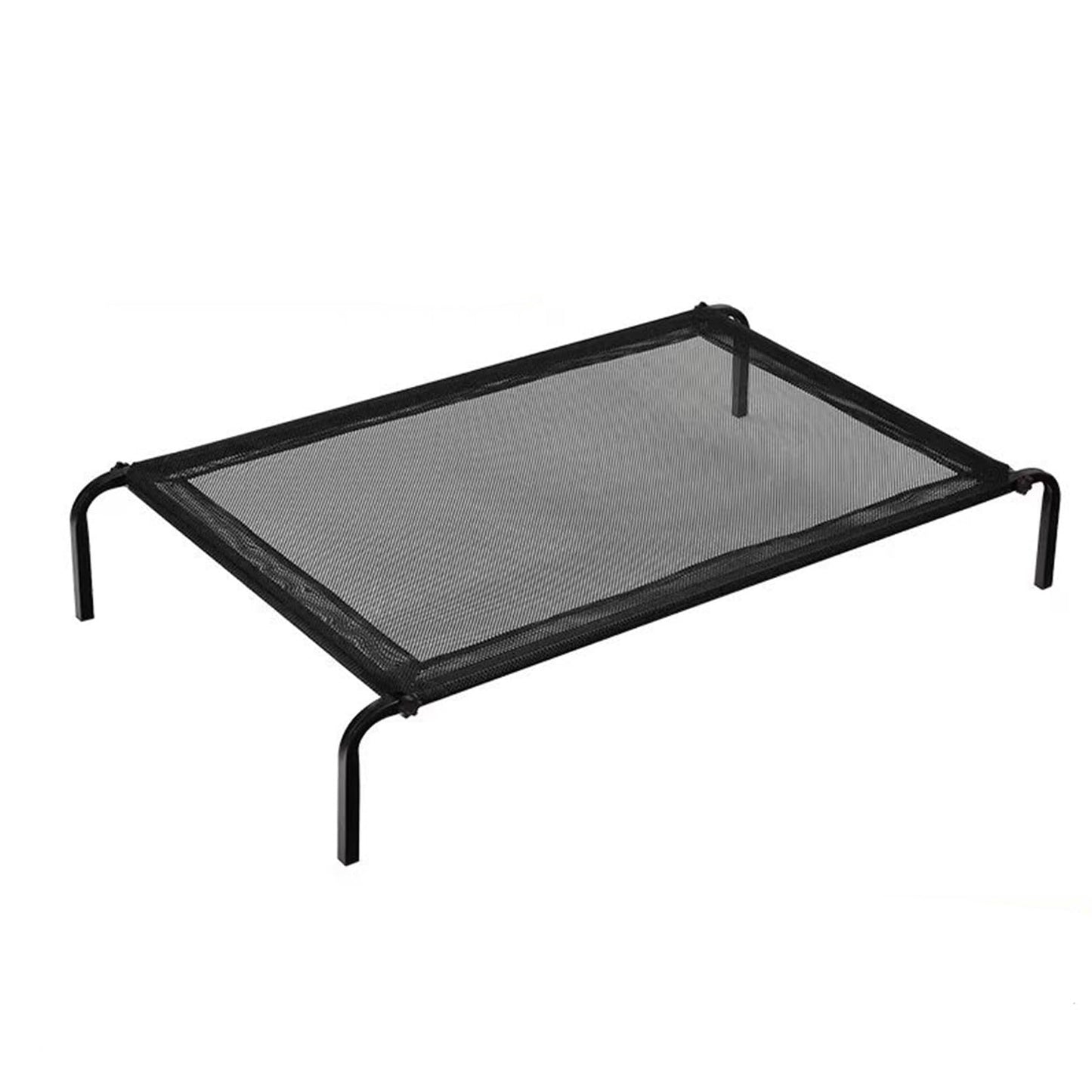 YolieraArt Raised Dog Bed for Medium Dogs, Elevated Outdoor Cot Bed Easy to Assemble with Durable Breathable Teslin Mesh, Chewproof Hammock Indoor Pet Bed (Black, M:35.5x23.5x7in)