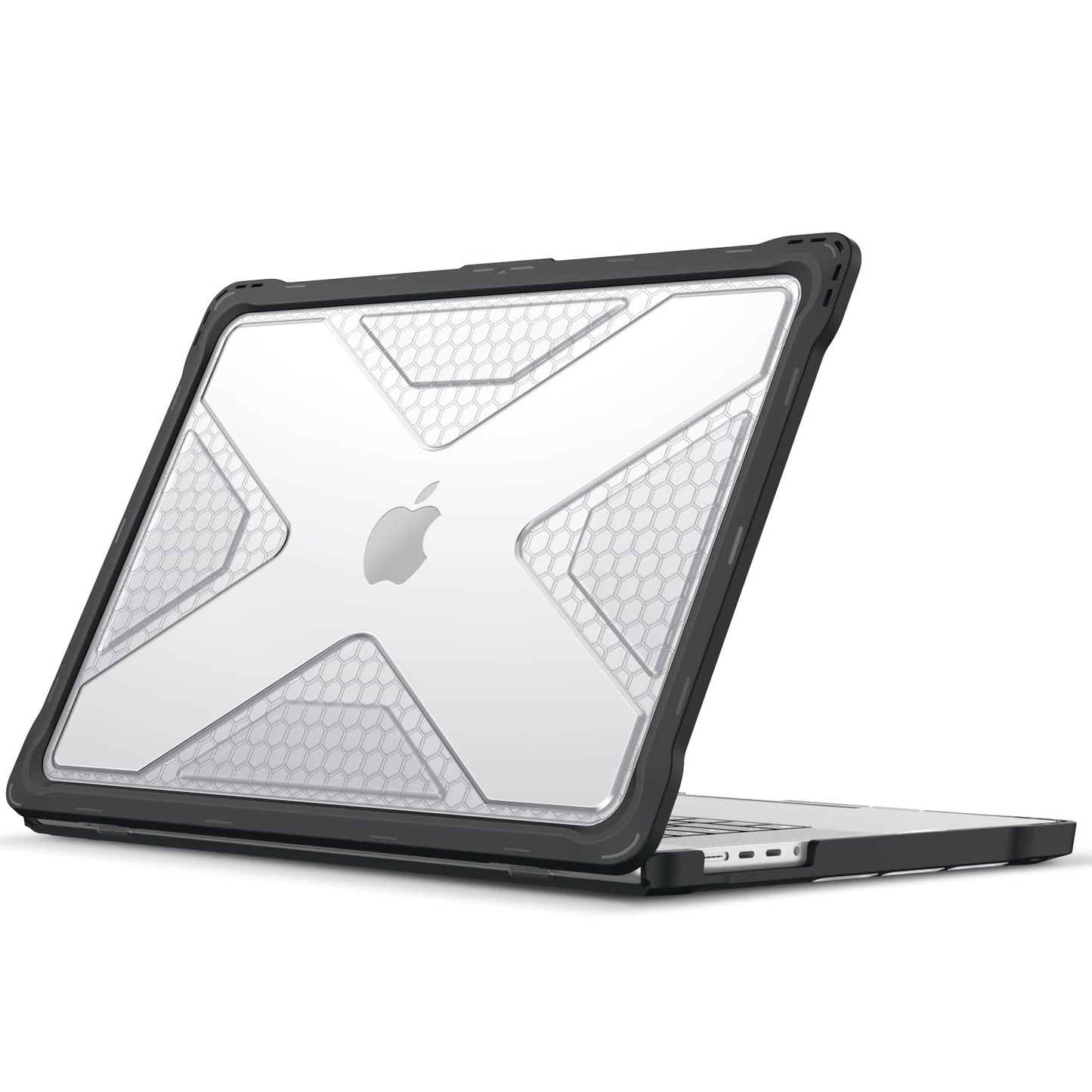 Fintie Case for MacBook Pro 16 Inch Case 2026-2021 A3403 A3186 A2991 A2780 A2485 - Heavy Duty Rugged Hard Shell Cover with TPU Bumper for MacBook Pro 16" M5/M4/M3/M2/M1 Pro/Max Chip, Clear