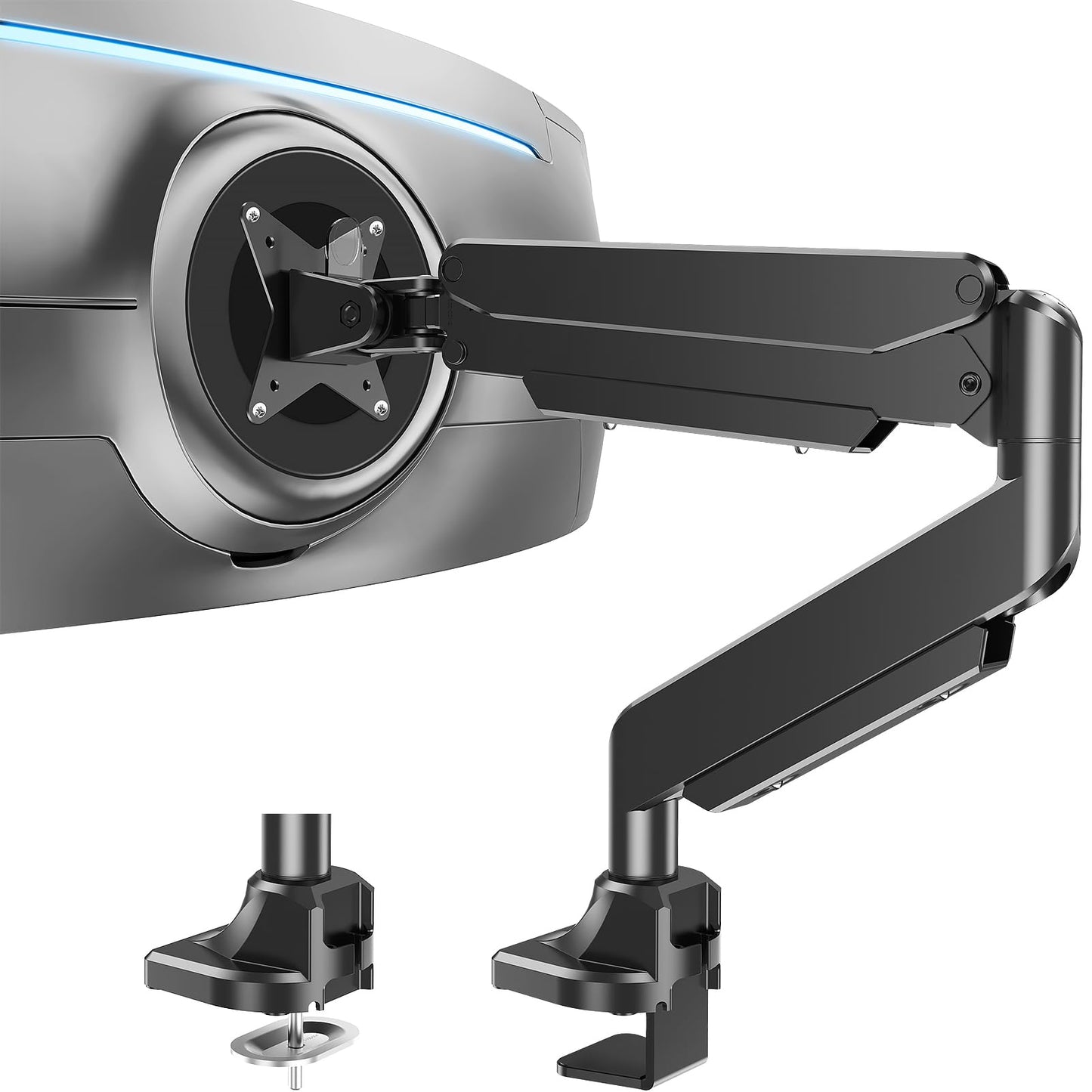 MOUNT PRO Single Monitor Mount for 22-43 inch Ultrawide Computer Screen, Premium Aluminum Heavy Duty Monitor Arm Desk Mount Holds 6.6lbs to 33lbs, Spring Full Motion Monitor Stand, VESA Mount