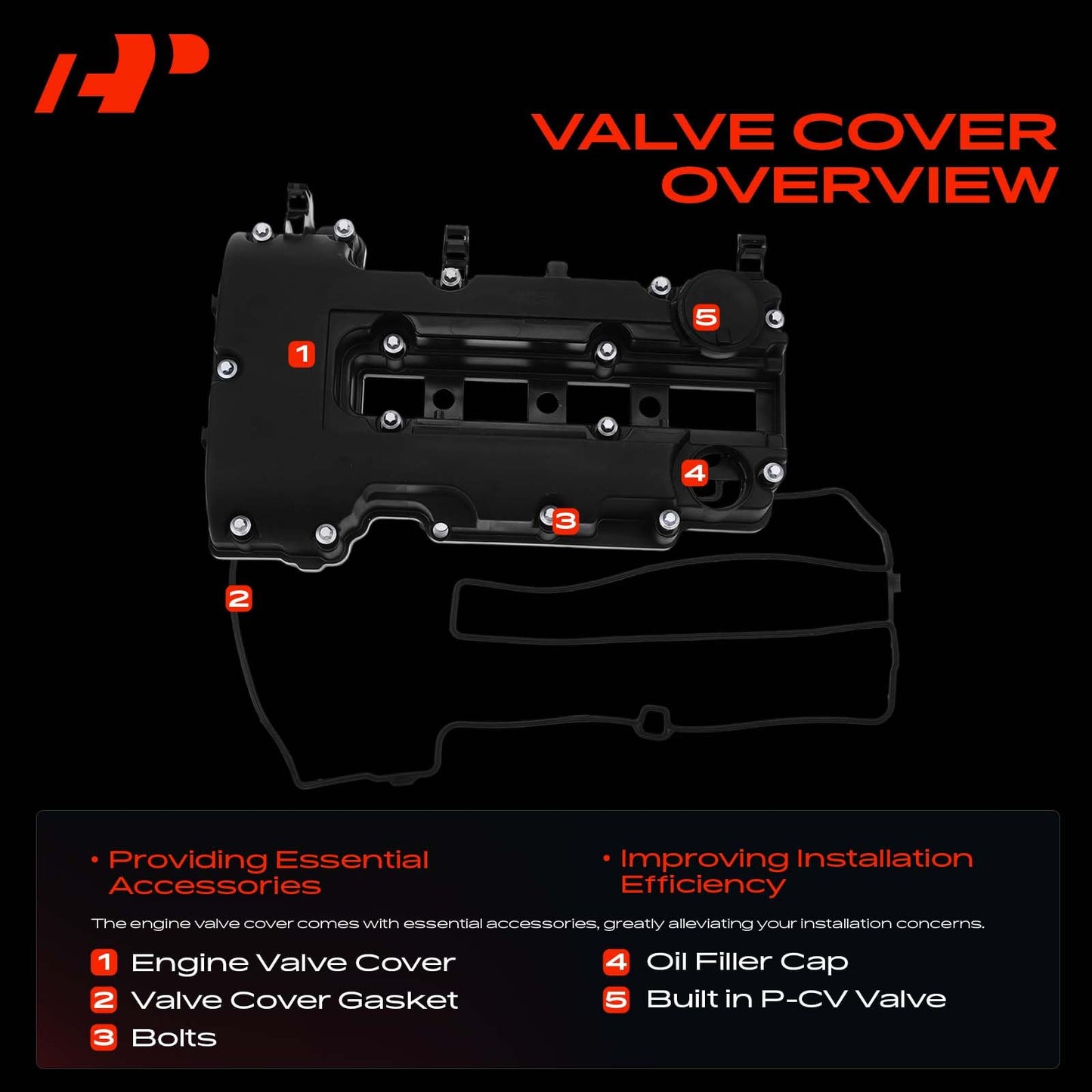 A-Premium 1.4L Turbo Engine Valve Cover, with Gasket & Bolts & Cap, Compatible with 2011-2021, Chevy Cruze Sonic Trax Volt, Buick Encore, Cadillac ELR, Replaces # 25198874, 55573746