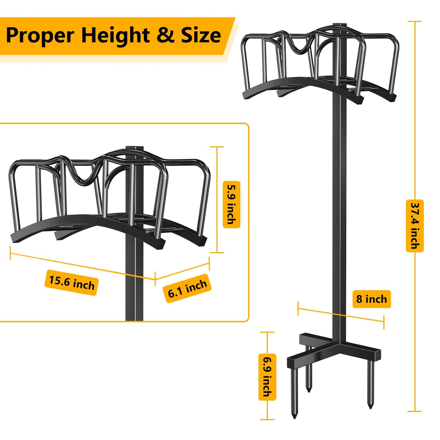Garden Hose Holder, Freestanding Water Hose Holder for Outside, Garden Hose Storage Stand for Yard Lawn